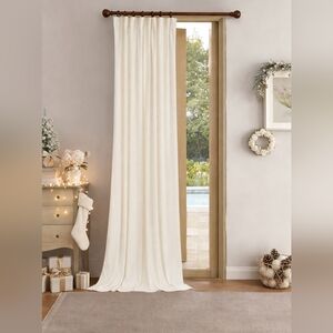 Luxury Ivory White Velvet Curtain 96” (1 Panel) 52"x96" Light Dimming